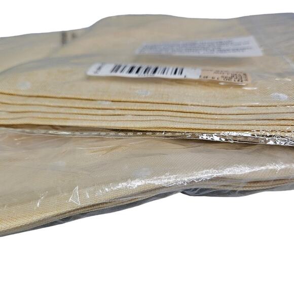 Yellow Placemats Set of 8 Polka Dot Border Machine Washable 12x17 Poliviscose Nw - Picture 9 of 10